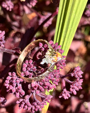 Hidden Treasure 9ct gold Spessartite Garnet Oak Ring